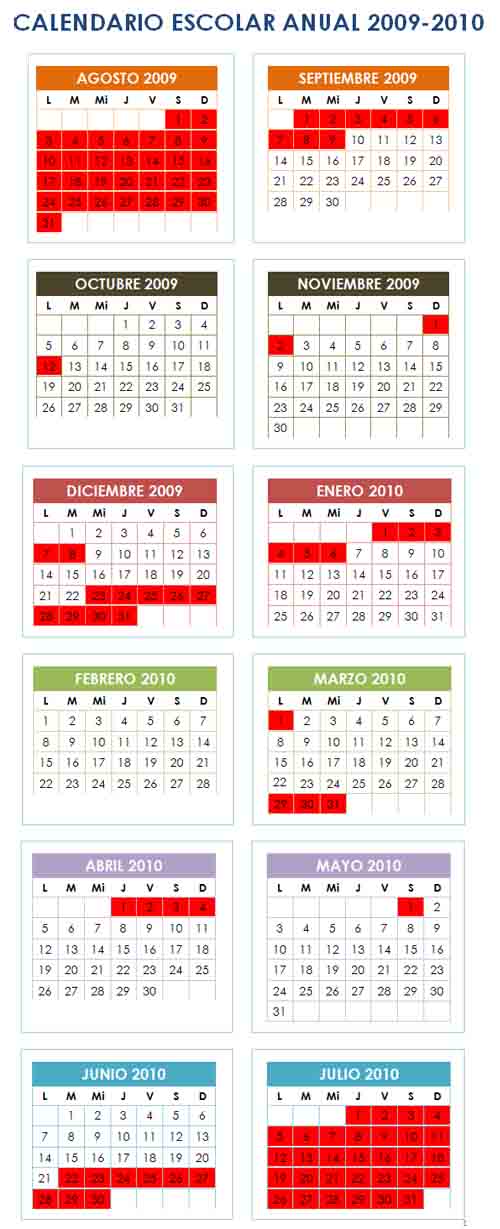 Calendario Escolar Sevilla 2009-2010